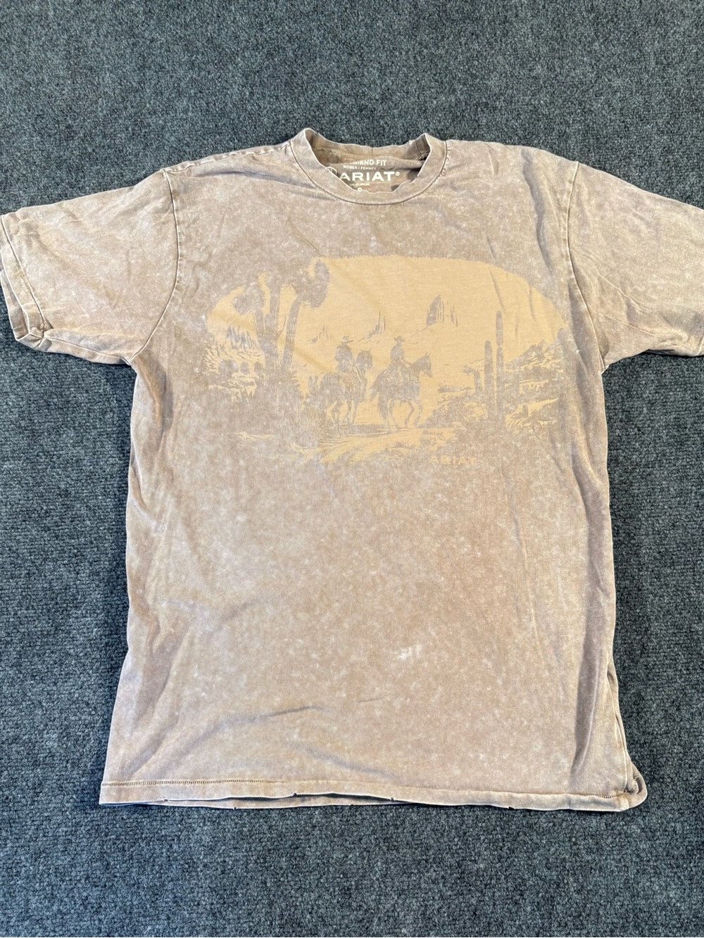 Ariat Women’s Small Western Mural Boyfriend Fit Distressed Graphic Tee